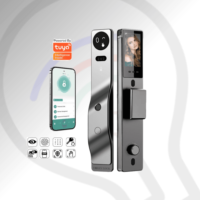 MOS-P5-Ai | Tuya Smart Lock with Face Recognition Fingerprint High Security Digital AI