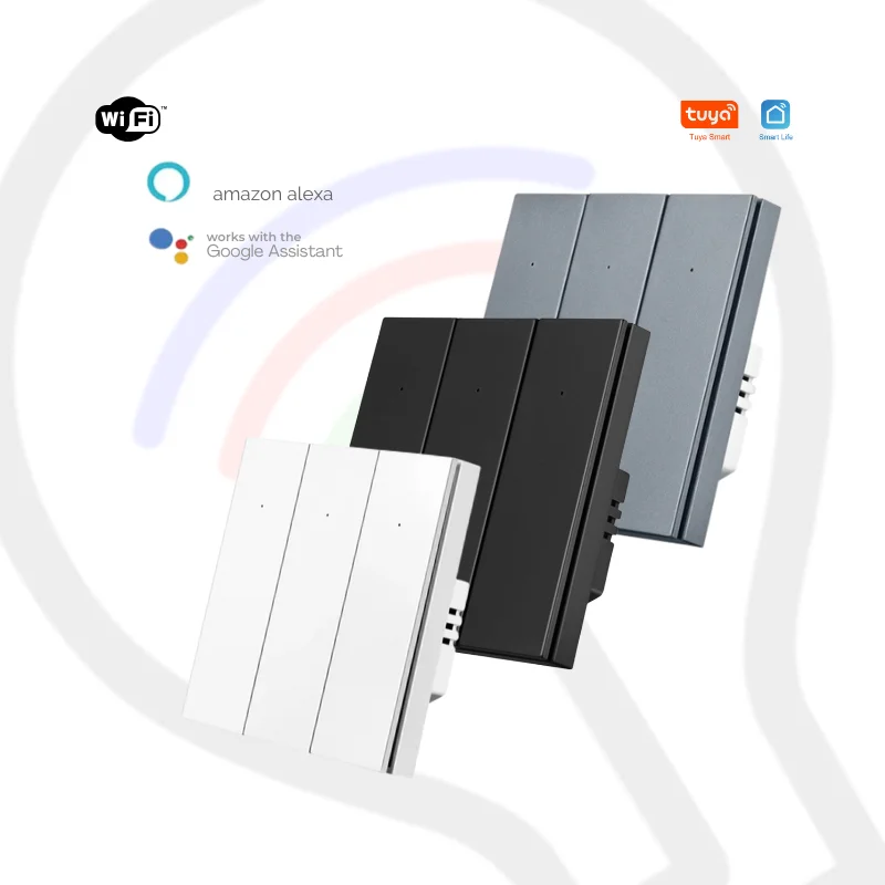 Three Gang Tuya WiFi Press Button Switch DS