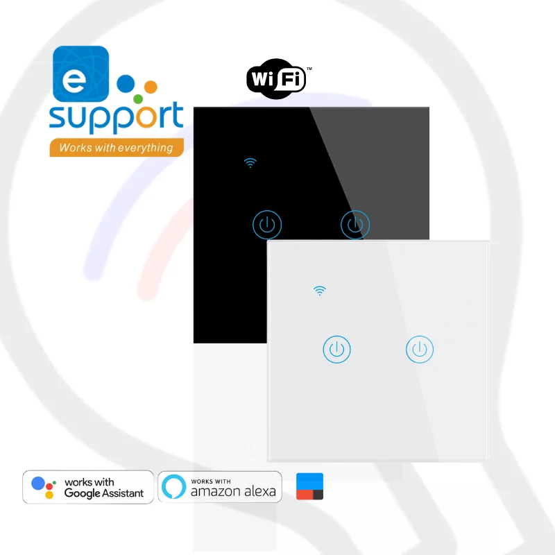 Two Gang Wifi RF 433MHz Ewelink App Smart Switch