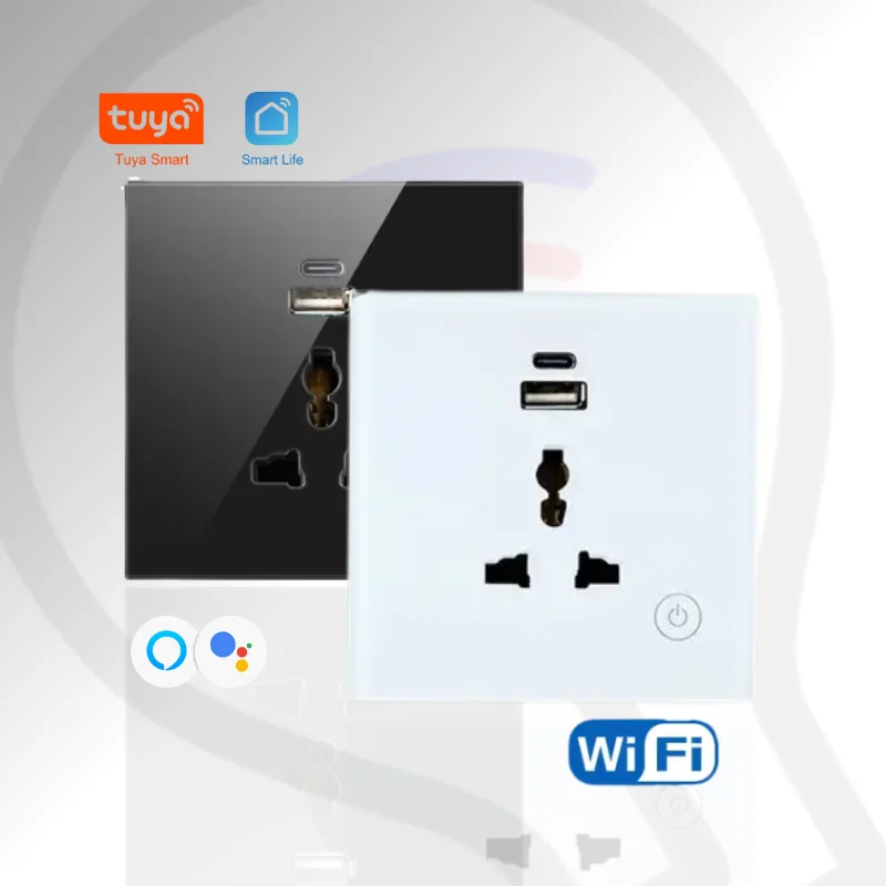 WiFi Tuya 16A Wall Single Sockets USB Type-C