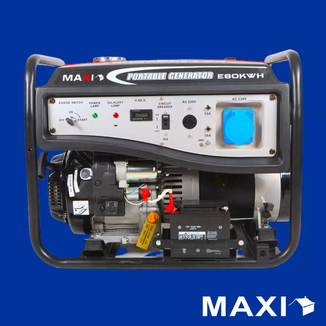 Maxi Generator 10kVa | 8.0kW | with Key & Wheels (E80KWH)