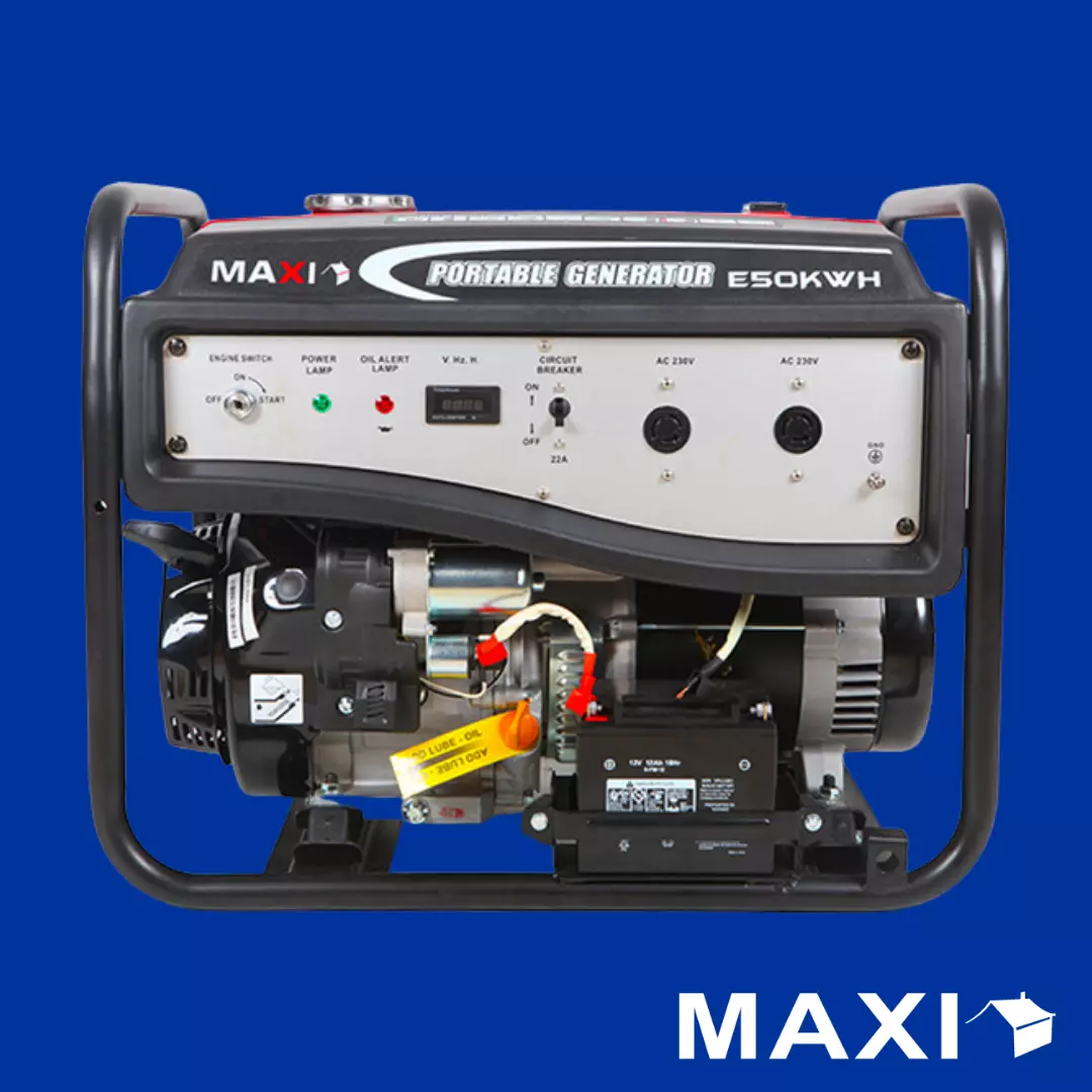 Maxi Generator 6.25kVa | 5.0kW | with Key & Wheels (E50KWH)