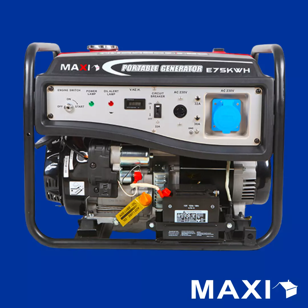 Maxi Generator 9.3kVa | 7.5kW | with Key & Wheels (E75KWH)