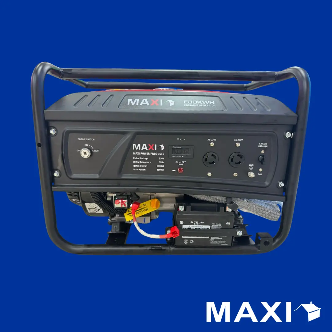 Maxi Generator 4.1kVa | 3.3kW | with Key & Wheels (E33KWH)