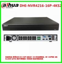 Dahua NVR4216-16P-4KS2 16 Channel 1U 16PoE 4K H.265 Lite Network Video Recorder