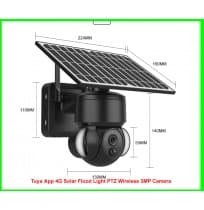 Tuya App 4G Solar Flood Light PTZ Wireless 3MP Camera