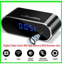 Digital Table Clock Wifi Spy Camera With Remote view